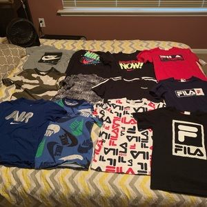 Boys size 8 Nike, Adidas and Fila T-shirts